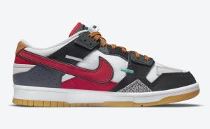 Nike Dunk Scrap Black/Neutral Grey-University Red-White