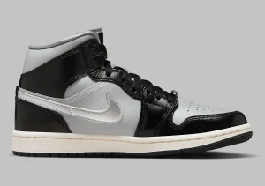 Air Jordan 1 Mid Black/Light Smoke Grey/Sail/Metallic Silver