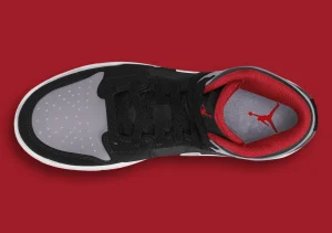 Air Jordan 1 Mid Black/Grey/Red