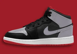 Air Jordan 1 Mid Black/Grey/Red